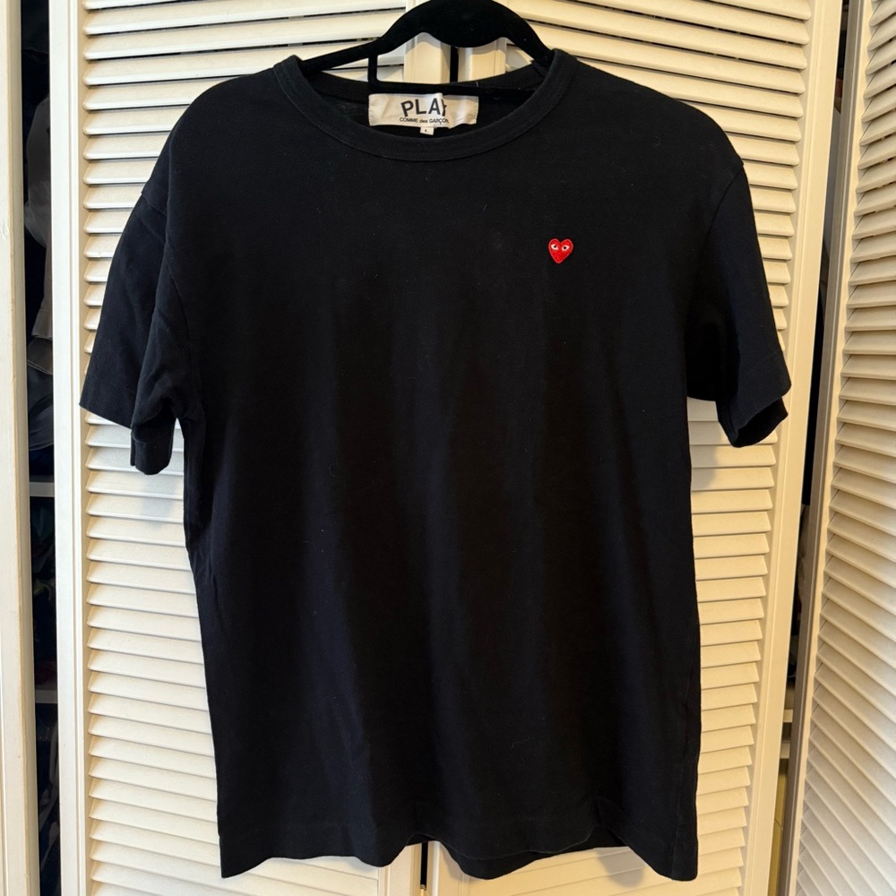 Comme des Gargons Play Classic Embroidered Heart Shirt